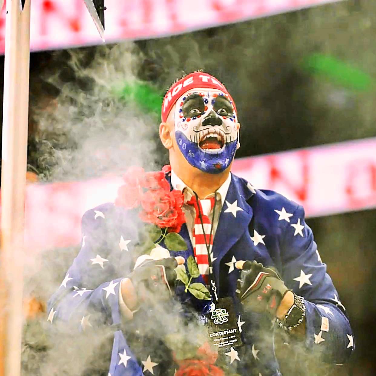 Moe Train in full sugar-skull face paint heading into Wing Bowl week